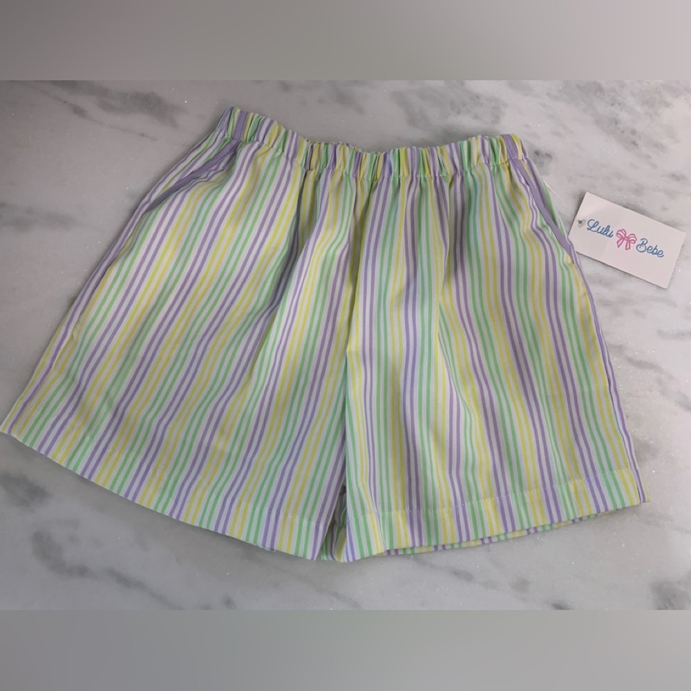 Lulu Bebe Mardi Gras Striped Shorts